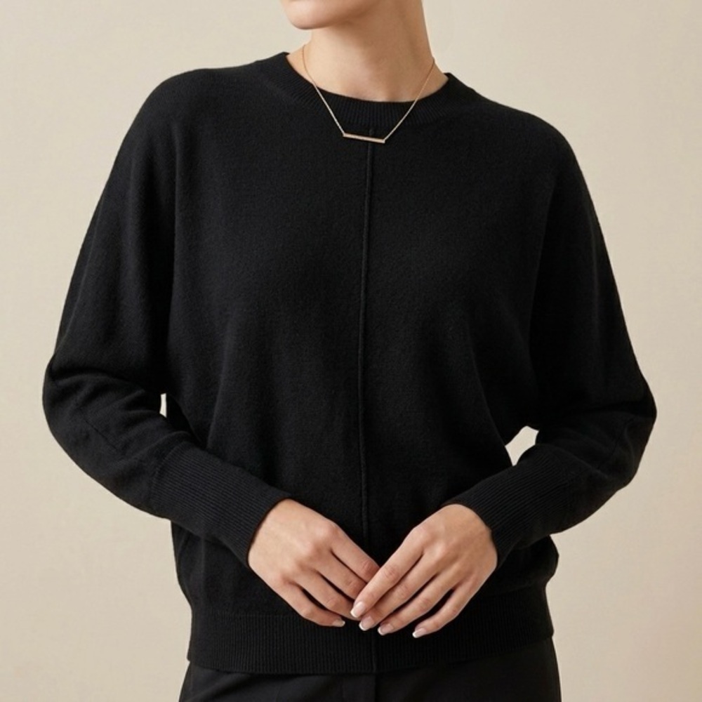 J. CREW COLLECTION Italian Cashmere Dolman Sweater Black 05066
